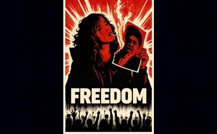 Mujeres iraníes protestan encendiendo sus cigarros con la imagen en llamas del ayatolá 