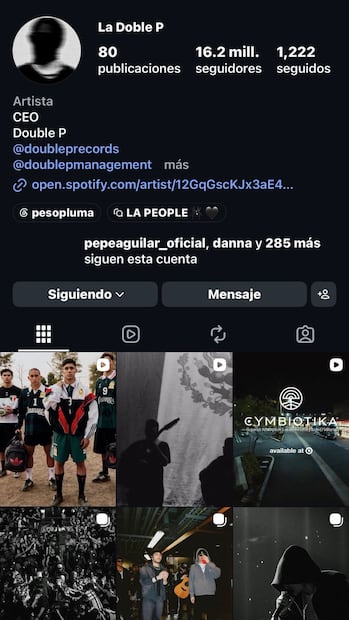 Perfil de Peso Pluma (Vía: Instagram)
