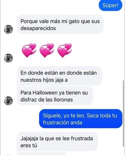 Mensajes de Yuli Salgado a colectivo (Vía: Redes)