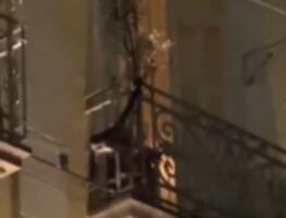 Captan a un mono araña columpiándose en edificio del Centro de Puebla