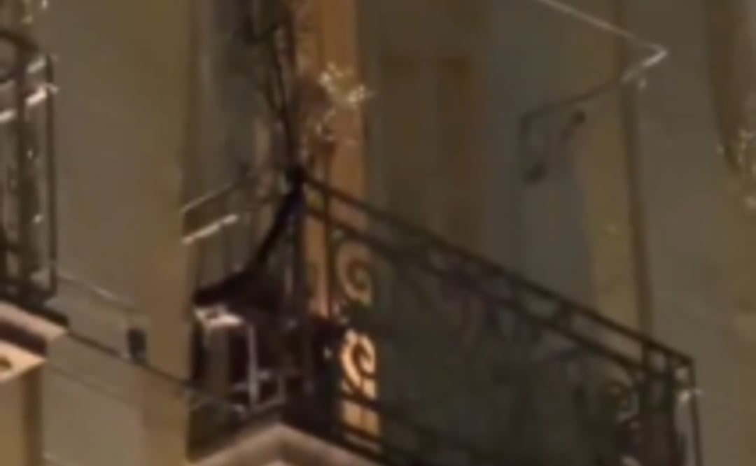 Captan a un mono araña columpiándose en edificio del Centro de Puebla
Imagen: Captura de Pantalla