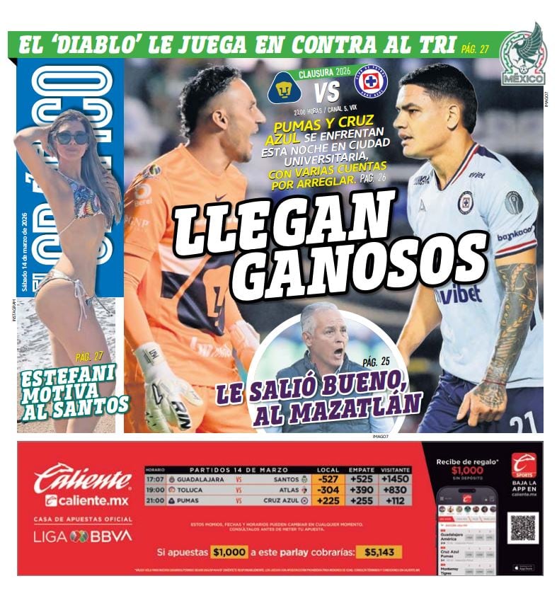 Imagen Staff El Grafico (Portada El Gráfico | Sábado 14 de marzo de 2026)