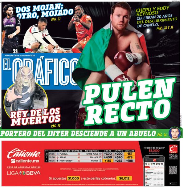 Portada El Gráfico | Miércoles 29 de octubre 2025