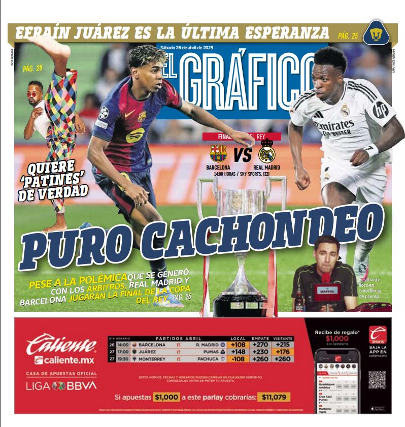 Imagen: El Gráfico (Portada El Gráfico | Sábado 26 de abril 2025)