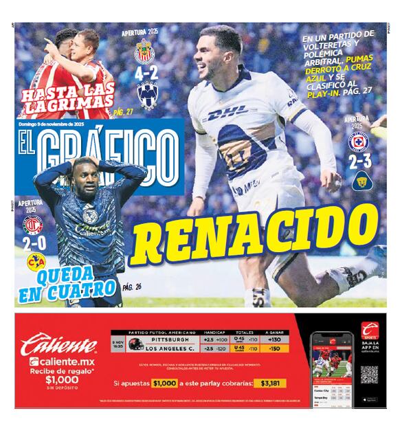 Portada El Gráfico | Domingo 9 de Noviembre de 2025