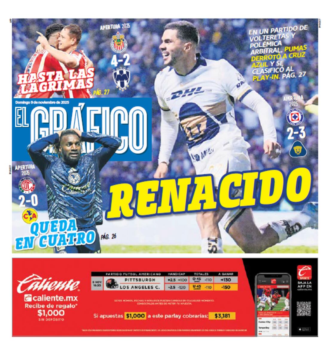 Portada El Gráfico | Domingo 9 de Noviembre de 2025