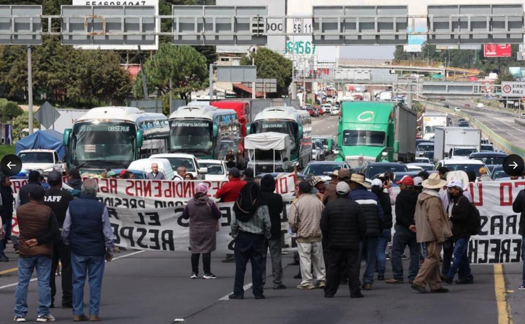Autopista México-Toluca cerrada en dirección a la CDMX por bloqueo, rutas alternas