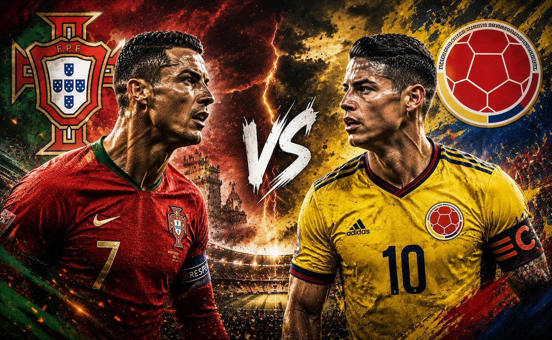 Portugal vs Colombia (Imagen hecha con IA)