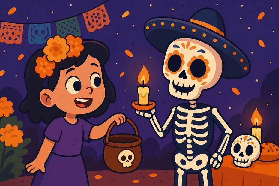 ¿Por qué se pide calaverita en el Día de Muertos?. Foto: (IA)