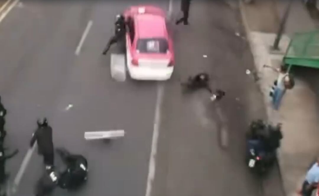Taxista a toda velocidad embiste a policías en colonia la Joya en Tlalpan