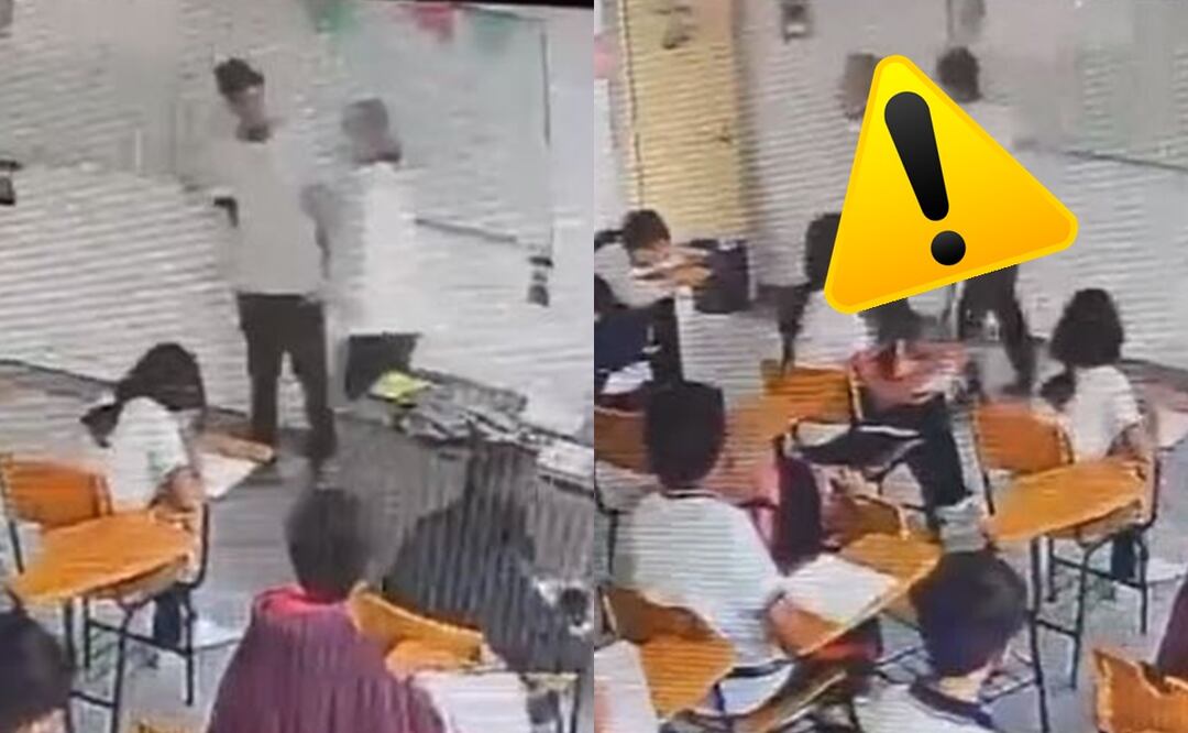 VIDEO: Morrito apuñala por la espalda a su maestra por regañarlo, en Coahuila