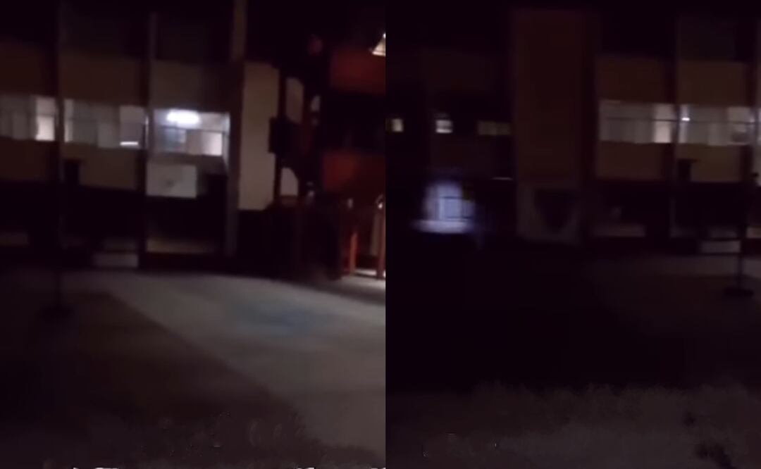 ¿Fantasmas en una secundaria de la CDMX? Esto captó un velador en medio de la oscuridad