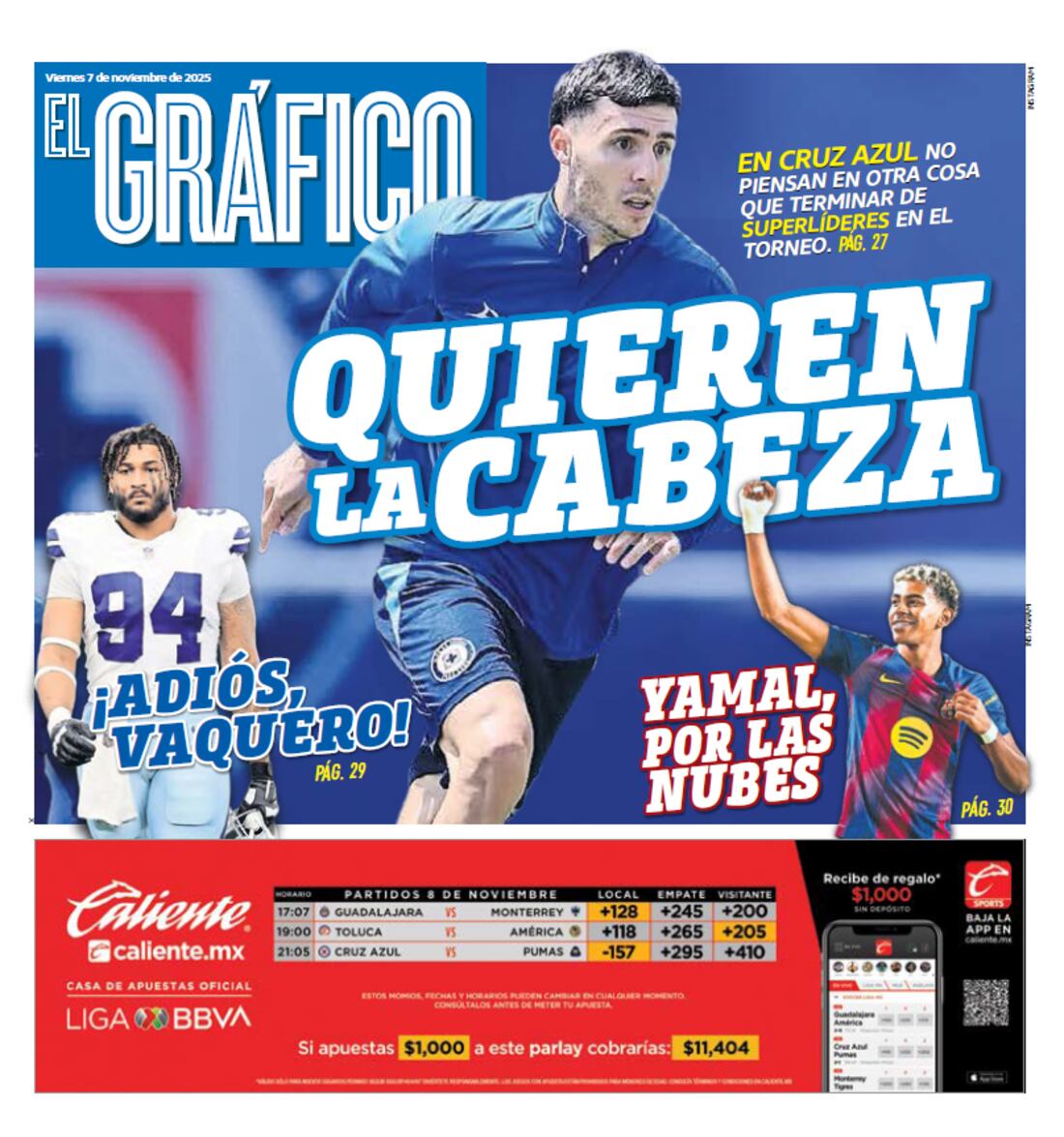 Portada El Gráfico | Viernes 7 de Noviembre de 2025