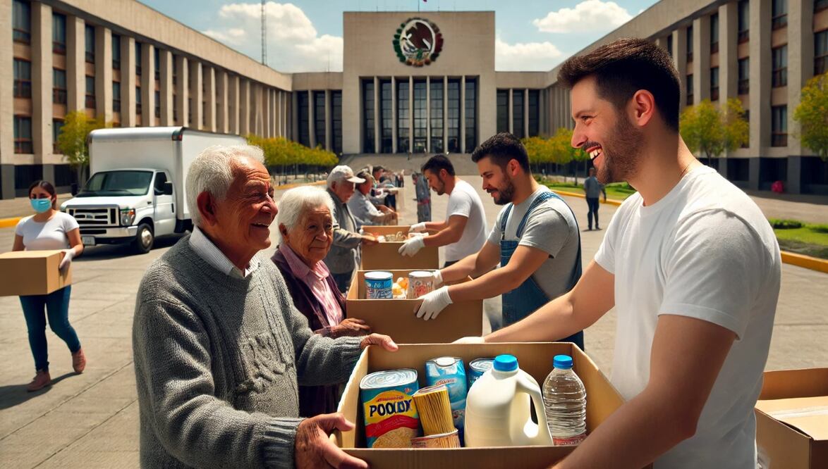 Entrega de despensas 2025 en CDMX. Foto: (IA)