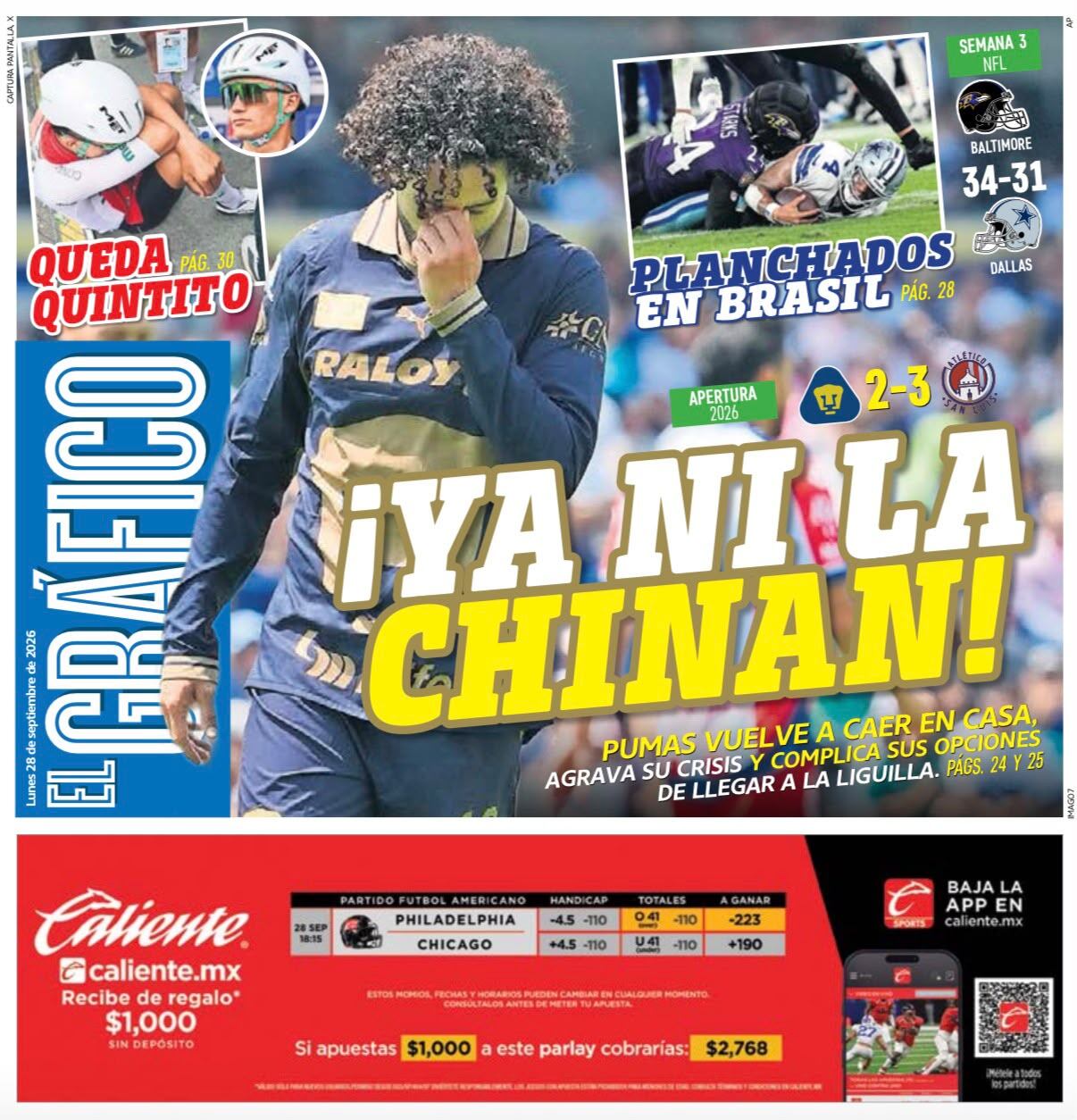 Portada El Gráfico | Lunes 28 de septiembre 2026