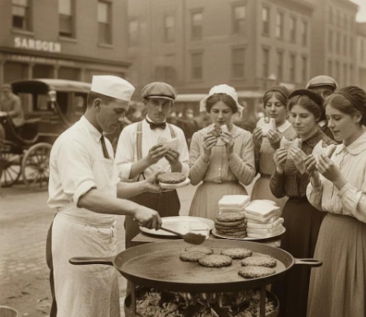 Historia de la hamburguesa  (Foto: Creada con IA)