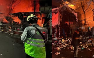 Incendio en La Merced arrasa con 50 puestos y alcanza edificios en CDMX