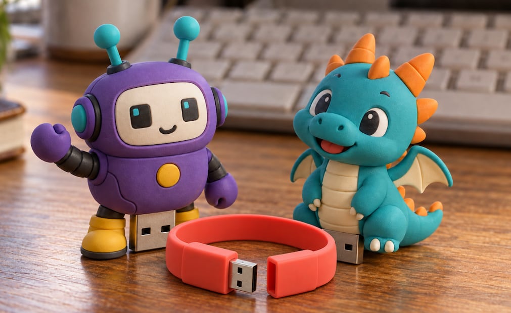 USB como accesorio de moda (Foto: Creada con IA)
