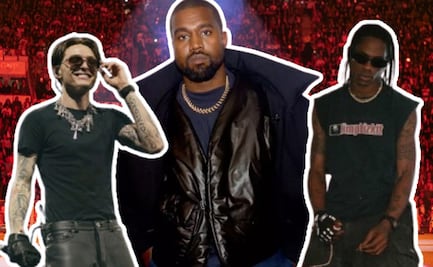 Peso Pluma, Travis Scott y Fuerza Regida juntos en el regreso de Kanye West a México