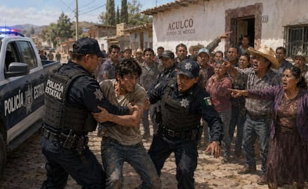 ¡Tunden a la rata! Polis salvan a ladrón de ser linchado en Aculco, Edomex
