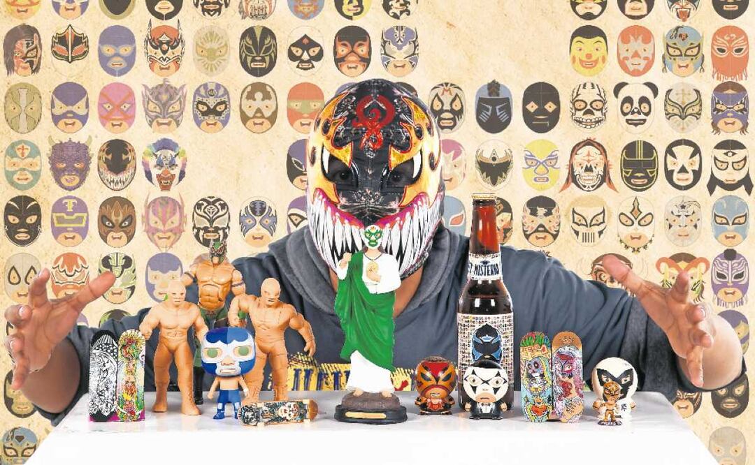 Diseñador crea un “San Luchitas” y otros artículos de Lucha Libre
