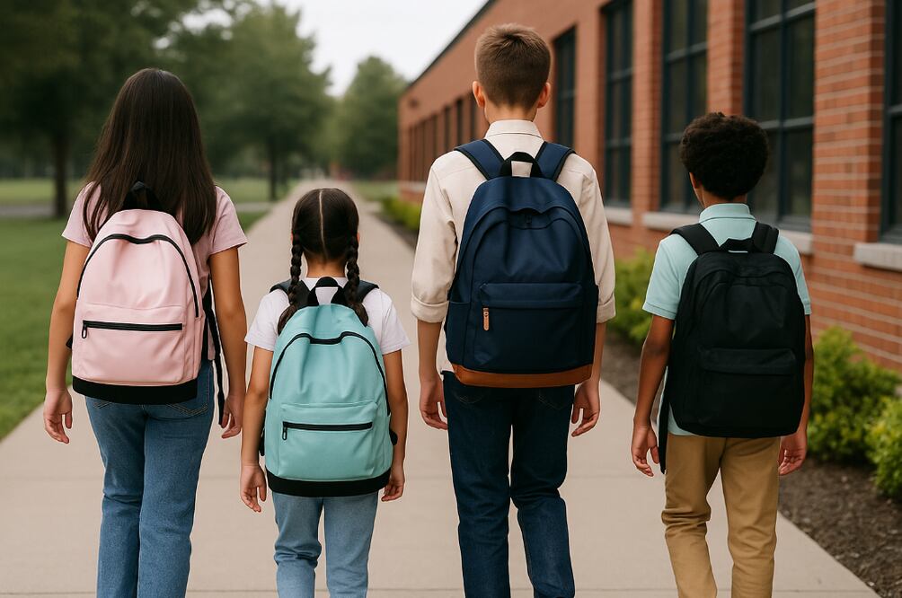 Niños y niñas sin padres faltan más a la escuela (Foto: Creada con IA)