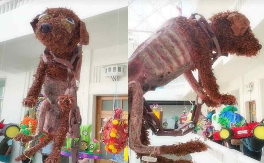 Artesano mexicano crea cruel piñata para representar al maltrato animal