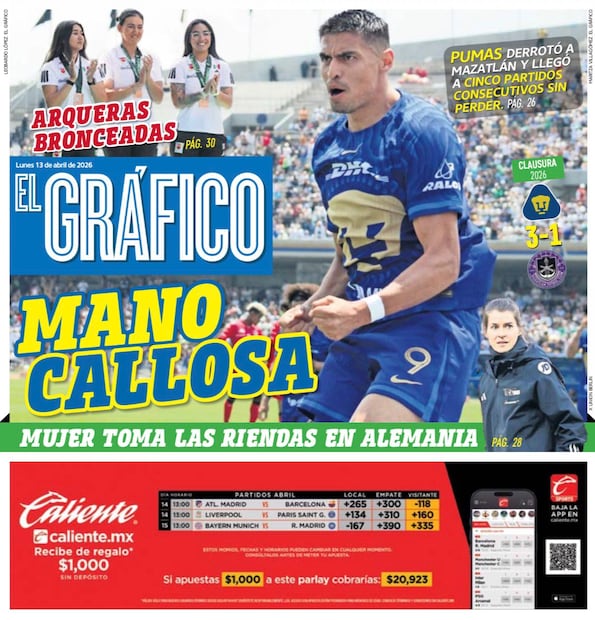 Portada El Gráfico | Lunes 13 de abril de 2026