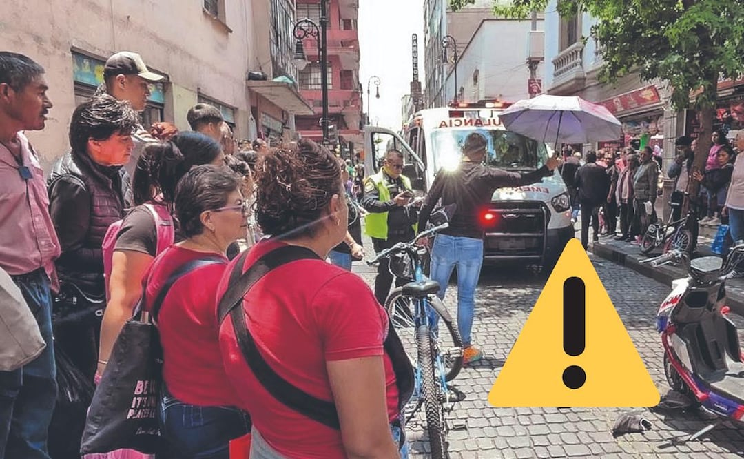 Chamaco en bici eléctrica atropella a abuelita y la deja gravemente lesionada, en el Centro de la CDMX (Foto: Juan Martínez)