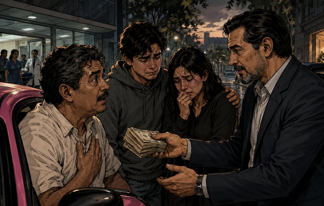 Por ser solidario con pasajeros, taxista termina recibiendo 3 mil pesos de propina (Foto: Creada con IA)