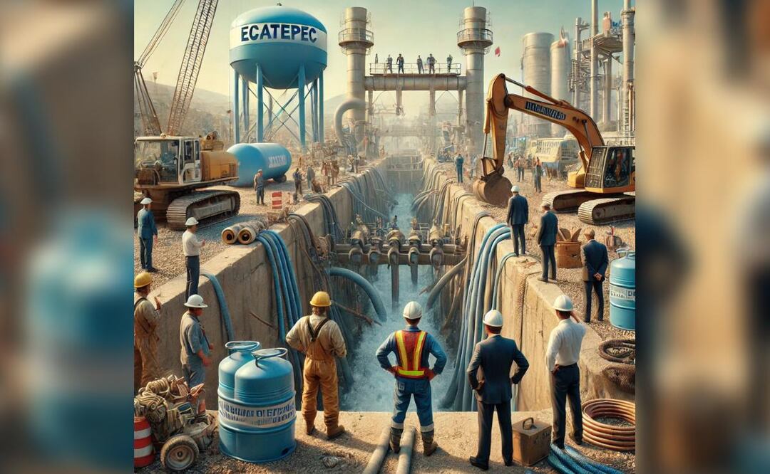 Servicio de agua en Ecatepec (Foto: Creada con IA)