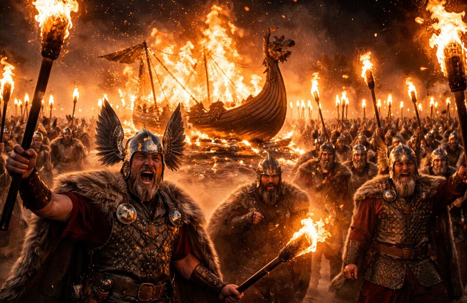 UP HELLY AA – ESCOCIA (FOTO: CREADA CON IA)