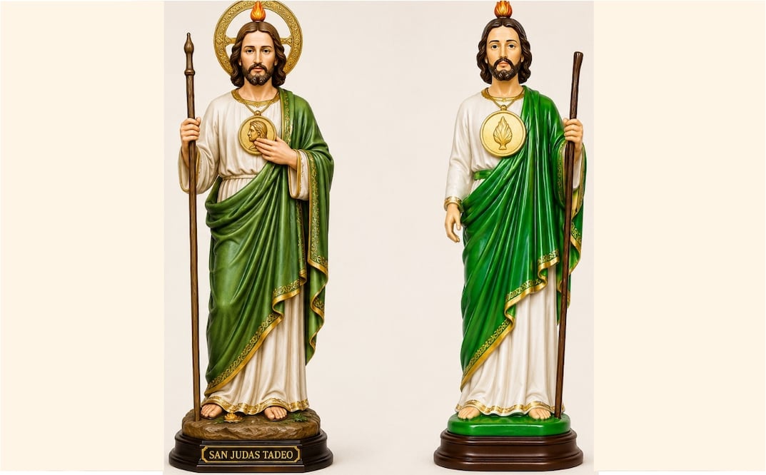 San Judas Tadeo real y falso. Foto: IA