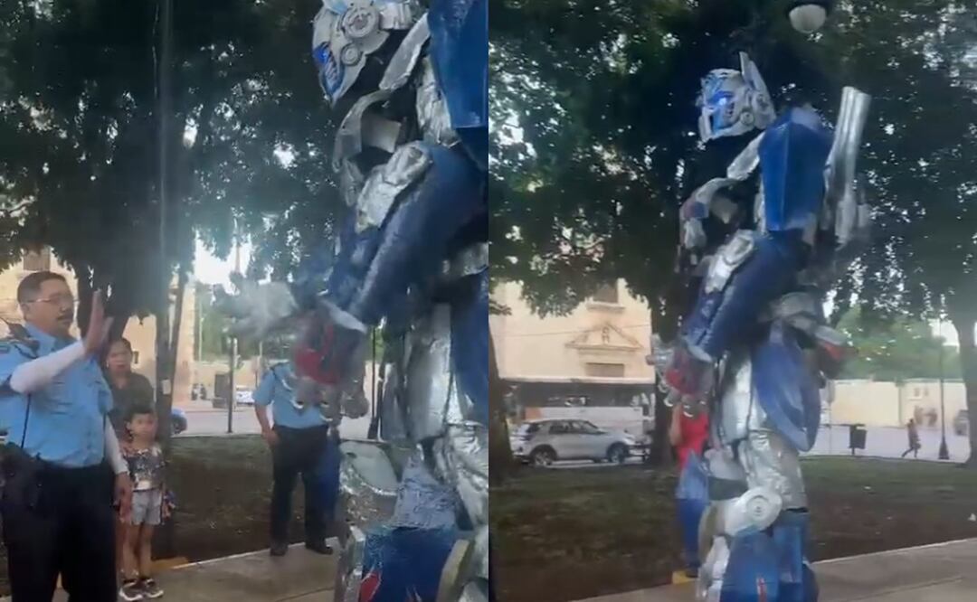 Óptimus Prime vence a los malos policías de Mérida