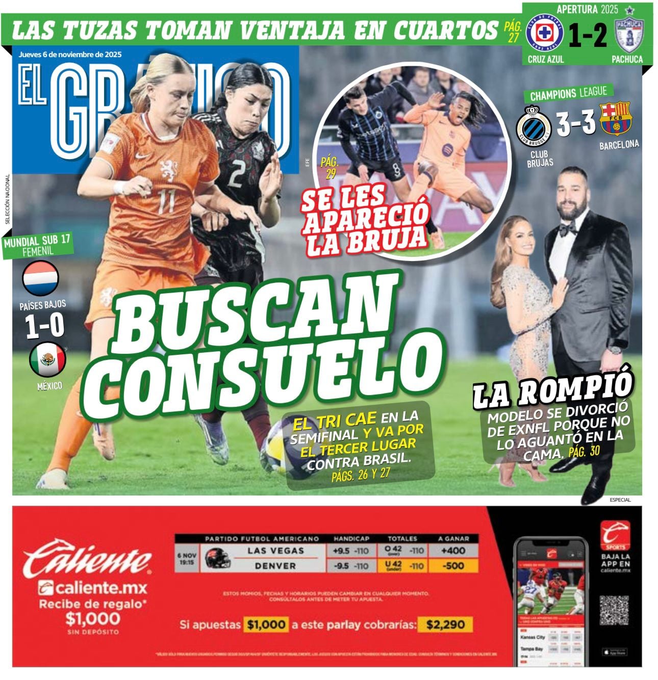 Portada El Gráfico | Jueves 6 de Noviembre de 2025