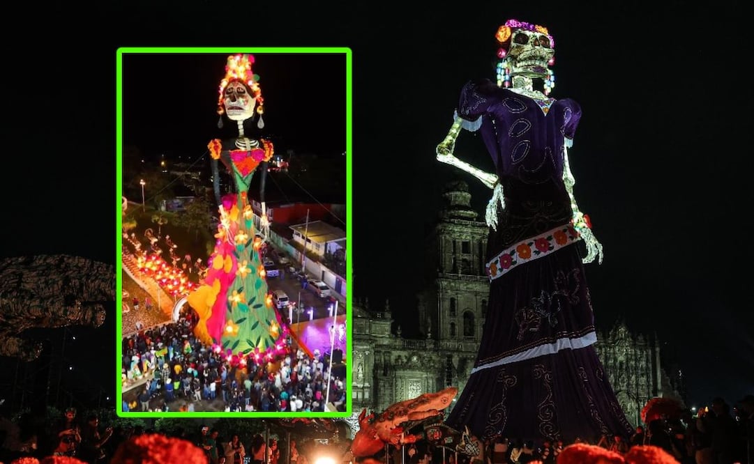 ¿Quién la tiene más grande, chilagos o veracruzanos? Disputa por catrina gigante (Foto: Gabriel Pano y especial)