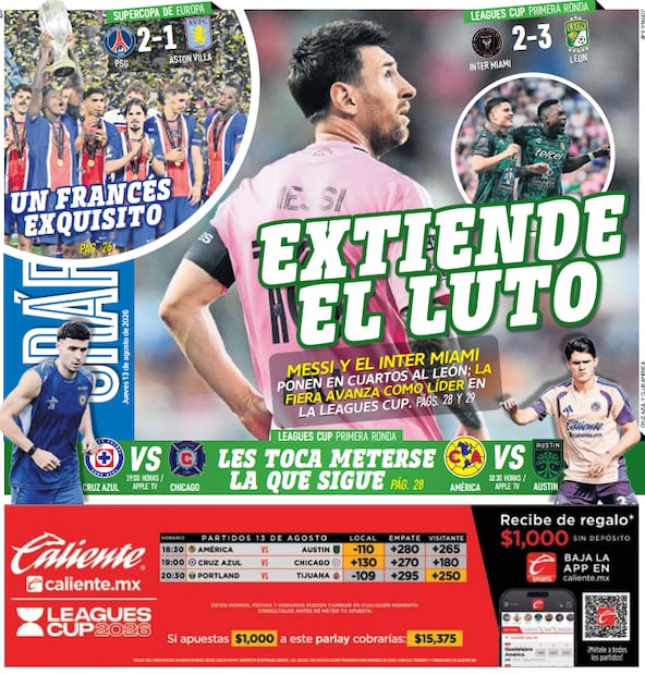 Portada El Gráfico | Jueves 13 de Agosto de 2026