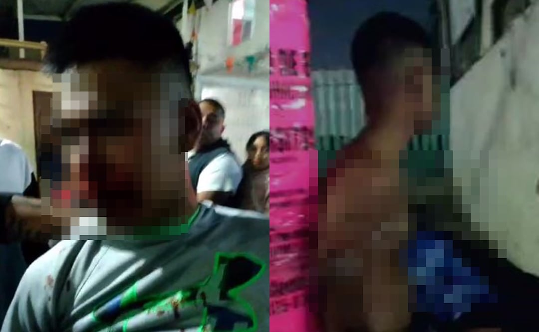 ¡Por asaltar a una mujer! Tunden al Brayan, lo encueran y lo amarran a poste en Ecatepec