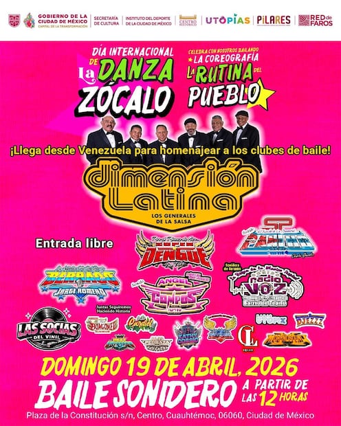 Imagen: Especial (Cartelera del evento en el Día Internacional de la Danza en el Zócalo)