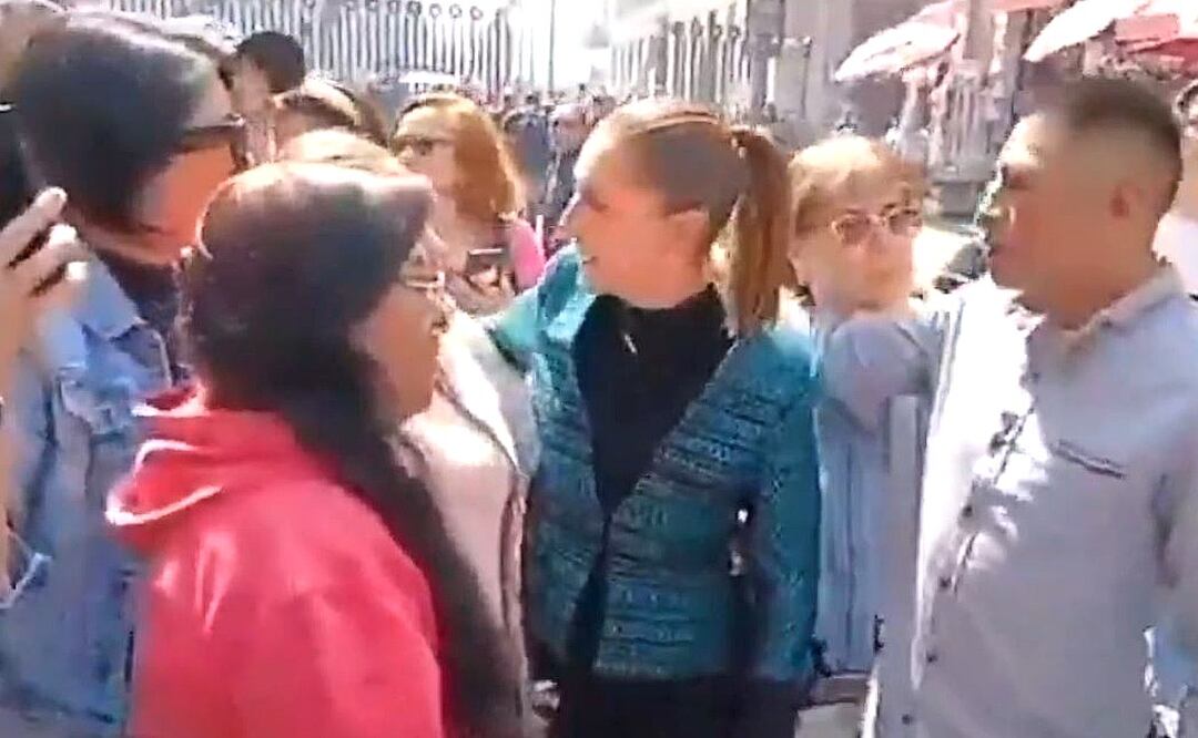 Imagen: Redes sociales (VIDEO: Falla seguridad de Claudia Sheinbaum y hombre la manosea)