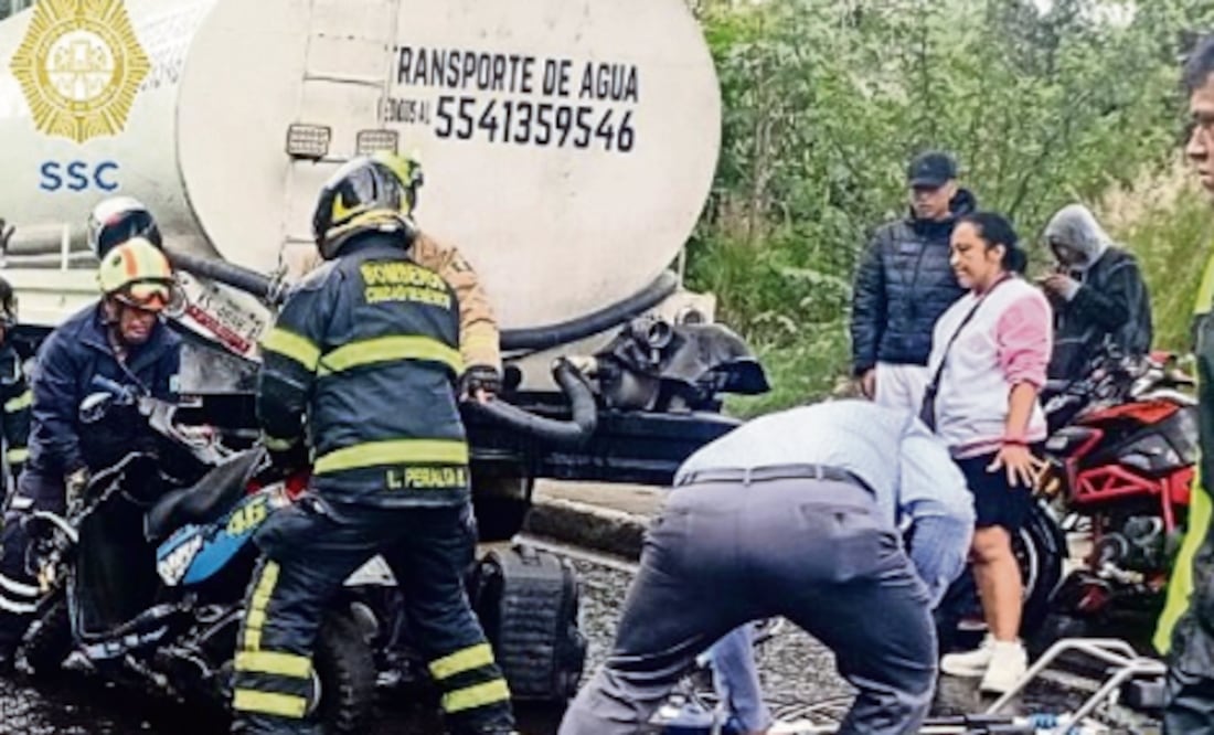 Biker se estampa contra pipa (Foto: Especial)