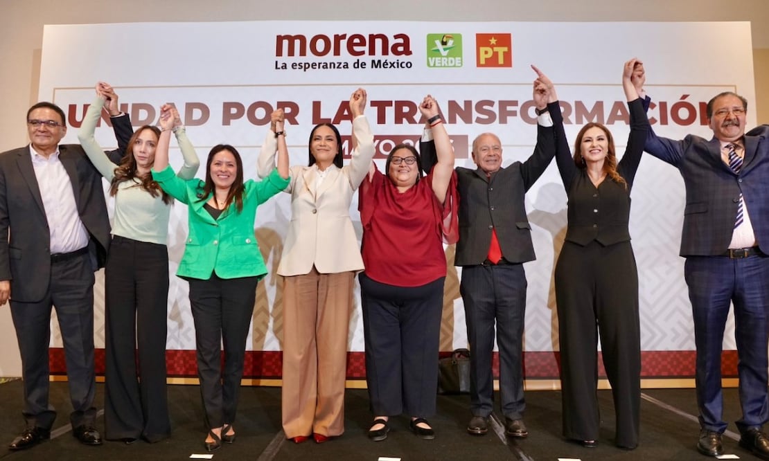 Morena, PT y PVEM sellan alianza rumbo a las elecciones de 2027. Foto (@PartidoMorenaMx)