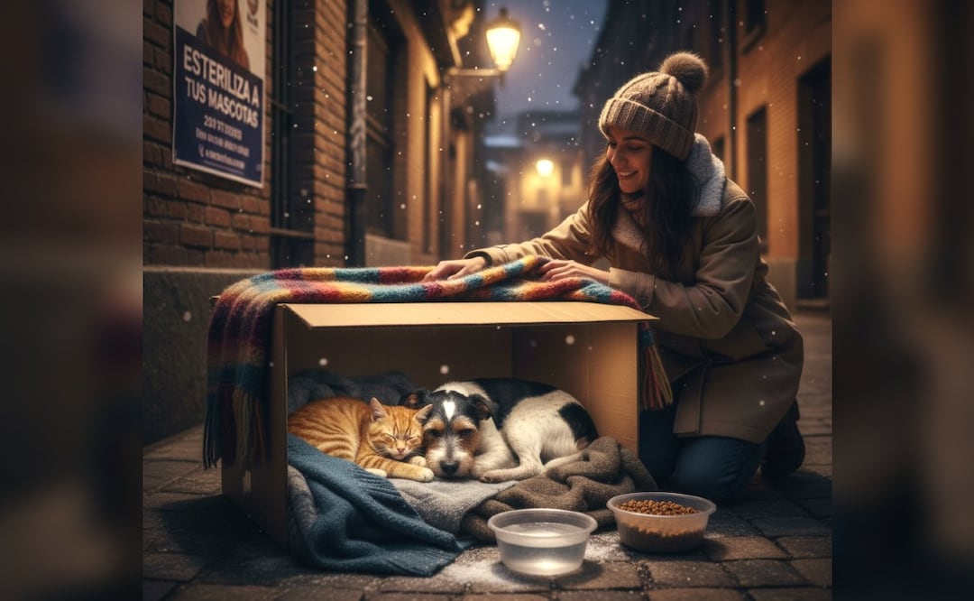 Imagen ilustrativa: IA (Frentes fríos en la CDMX: ¿Cómo ayudar a los perritos y gatitos callejeros de una forma sencilla?)