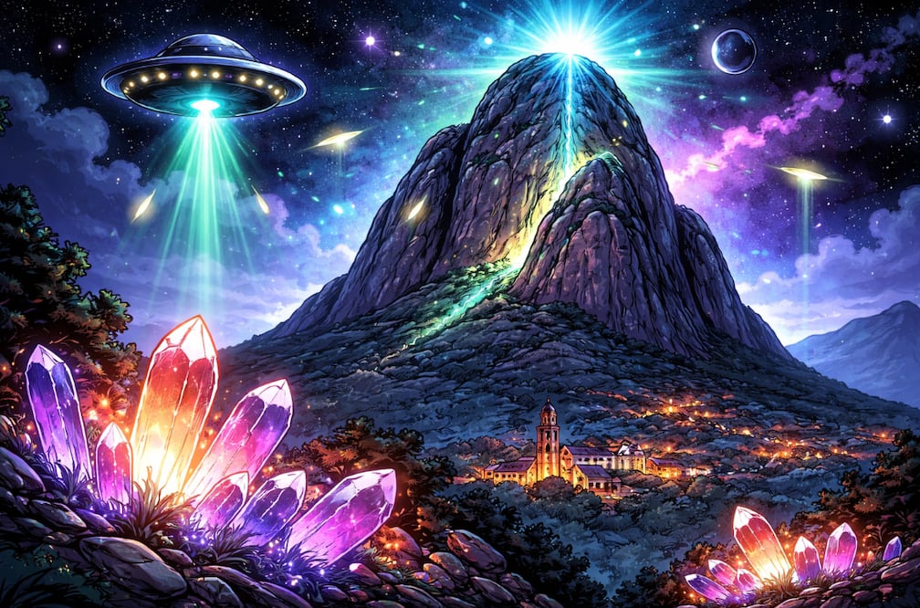 ¿Ovnis en Querétaro? La inquietante historia detrás de la Peña de Bernal (Foto: Creada con IA)