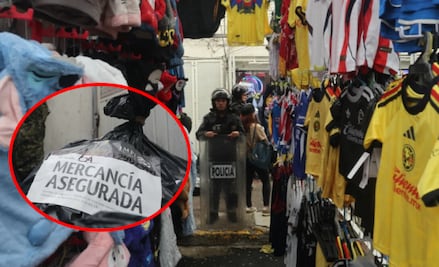 ¡Operativo en Tepito! Aseguran más de 9 mil prendas y artículos deportivos pirata