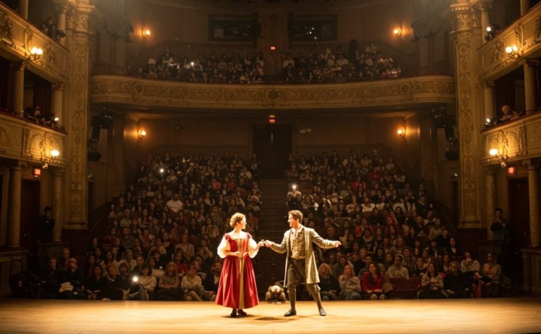 Lucas García, actor muere en plena función de teatro. Foto: (IA)