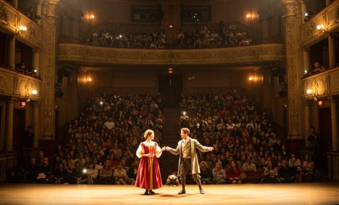Lucas García, actor muere en plena función de teatro. Foto: (IA)