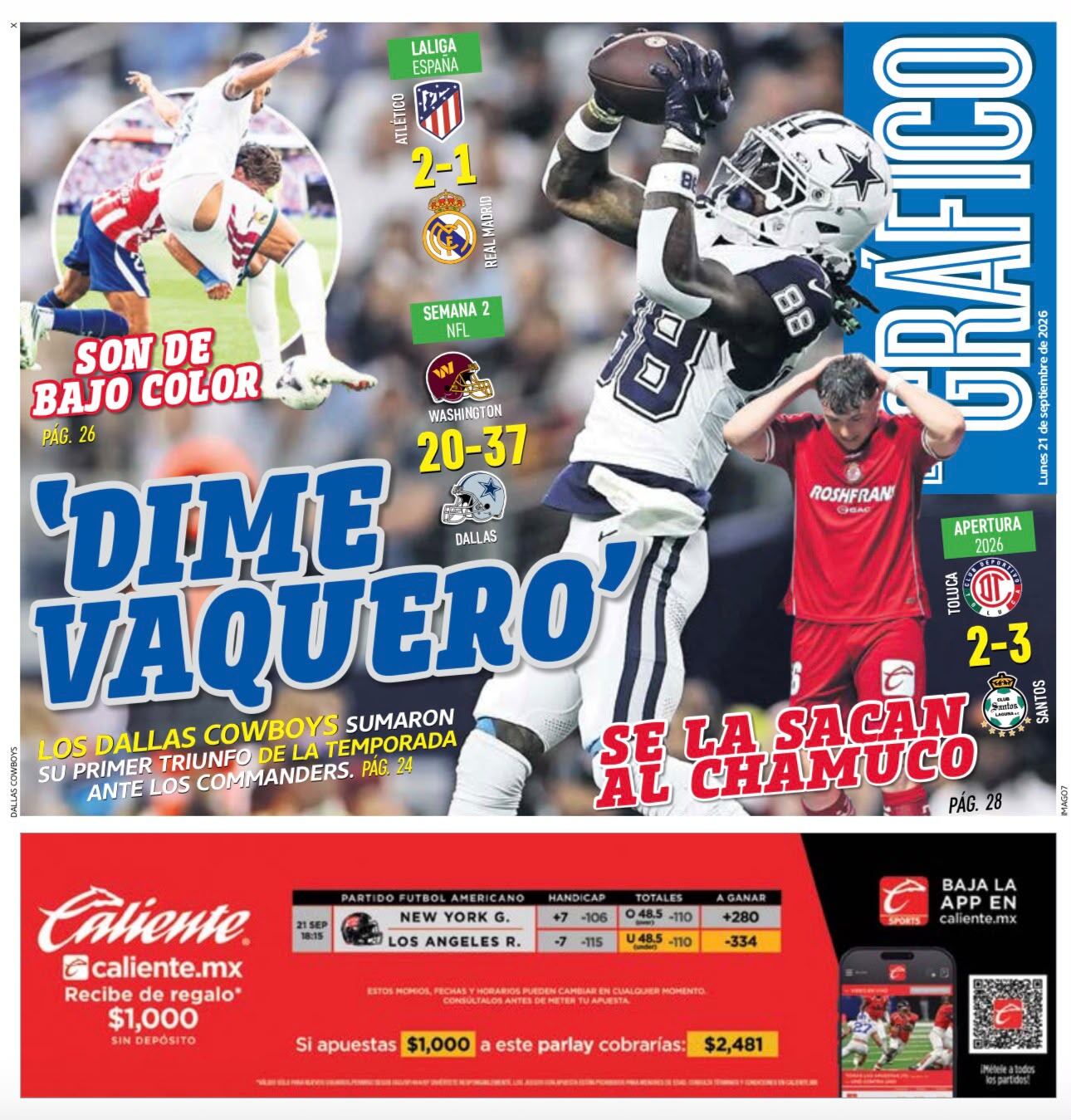 Portada El Gráfico | Lunes 21 de septiembre de 2026