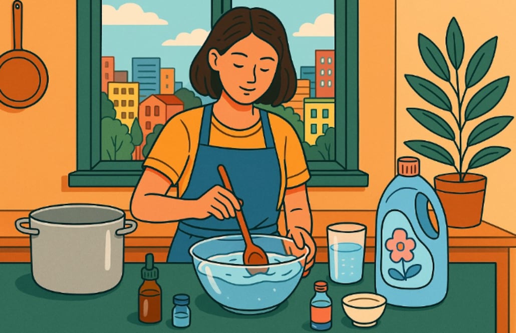 Haz tu propio suavizante de telas, receta de Profeco (Foto: Creada con IA)