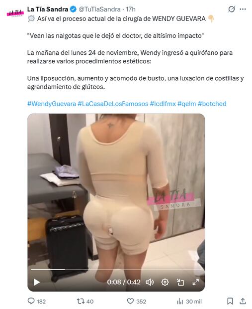 Filtran cómo quedó Wendy Guevara tras su cirugía estética y no podrás creerlo
